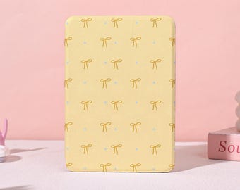 Yellow Bow Polka Kindle Case,Kindle Paperwhite 10/11/12th Cover,Kobo Libra/Clara Case,Fancy Case with Auto Wake/Sleep,Custom e-Reader Gift