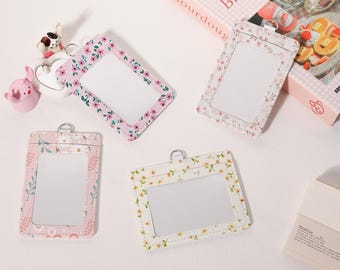 Floral Card Holder,Personalized Card Holder,ID Badge Holder,Hard Cover Badge Holder,Card Holder,Horizontal /Vertical Badge and Card Holder