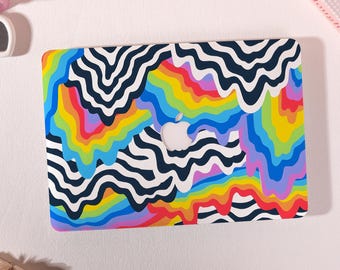Trippy Rainbow Wave MacBook Hard Case,MacBook Air 13/15" 2025,MacBook Pro 13 14 15 16 Inch,M1 M2 M3 M4 M5 Laptop Cover,Personalized Gift