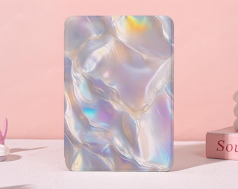 Mother of Pearl Marble Kindle Case,Kindle Paperwhite 10/11/12th Cover,Kobo Libra/Clara Case,Fancy Case with Auto Wake/Sleep,Custom e-Reader