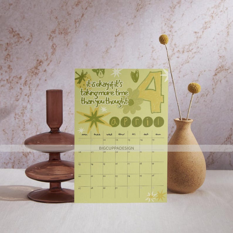 Printable 2026 Monthly Calendar, Trendy Motivational Calendar Aesthetic ...