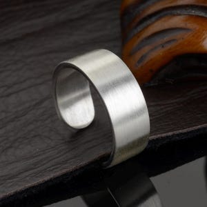 Minimalist Sterling Silver Open Band Ring, Handmade Adjustable Ring for Men & Women, Modern Unisex Statement Jewelry