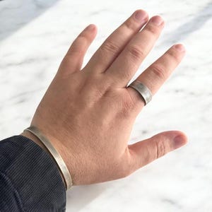Minimalist Sterling Silver Open Band Ring, Handmade Adjustable Ring for Men & Women, Modern Unisex Statement Jewelry