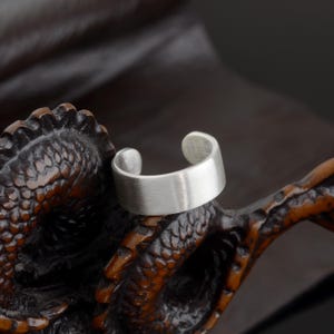 Minimalist Sterling Silver Open Band Ring, Handmade Adjustable Ring for Men & Women, Modern Unisex Statement Jewelry