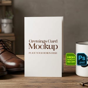 Mockup de cartão de Feliz Dia dos Pais, Mockup de cartão de Dia dos Pais, Mockup de cartão de convite, Mockup de cartão comemorativo festivo, Objeto Inteligente PSD