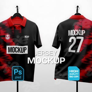 eSports Jersey Mockup PSD: Front & Back View, Gamer Team Merch Template