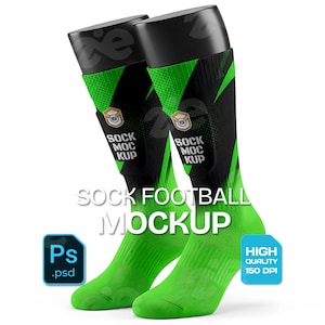 All-Over Print Socks Mockup: Sublimation Crew Sock Template (PSD, JPG, PDF Downloadable Files)