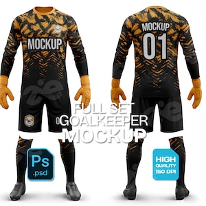 Torhüter Trikot Mockup PSD: Fußball Kit Design Vorlage (Digitaler Download