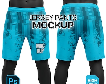 Football Shorts Mockup PSD: Front & Back Views (Digital Download)
