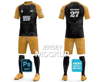 Modello di maglia da calcio: modello PSD completo per il merchandising della squadra (download digitale)