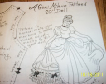 Geri Milano Doll Clothes Pattern 14 to 15 in.