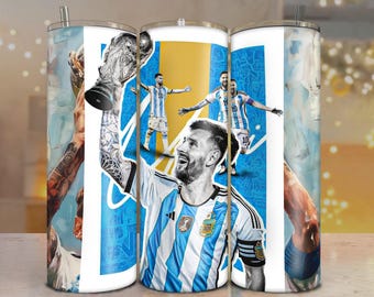 Argentina Football Hero Tumbler Wrap – Sports Champion 20oz PNG Design