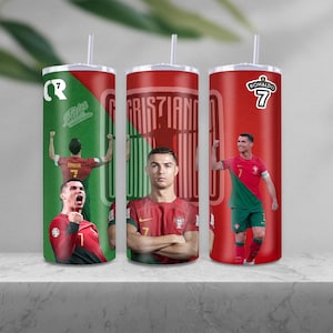 CR7 Cristiano Ronaldo Tumbler - Portugal Soccer Fan Cup - Insulated Stainless Steel Travel Mug - Football Gift for Ronaldo Fans&quot;
