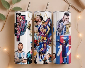 Football Champion Argentina Tumbler Wrap – Iconic Number 10 Design – 20oz Skinny Sublimation PNG