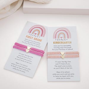 Mommy and Me Heart Braided Matching Bracelets,First Day of Kindergarten,Mommy And Me Matching Bracelets,Back To School,Family Bracelet