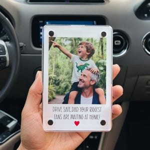 Personalized Father&#39;s Day Car Visor Clip, FREE CUSTOM PHOTO Father Day Car Visor Clip, Dad And Daughter Gifts, Sun Visor Picture Frame