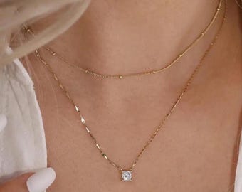 Collana con pendente solitario con diamante da 1 carato di laboratorio certificato IGI