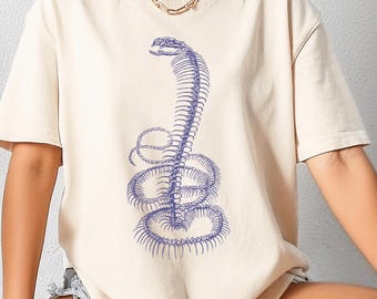 Snake Skeleton Graphic Tee: Y2K Gothic Comfort Colors T-Shirt