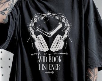 Camiseta emo para amantes de la lectura, camiseta de audiolibros, regalo gótico para amantes de los libros, estética de academia oscura, regalo para amantes de los libros