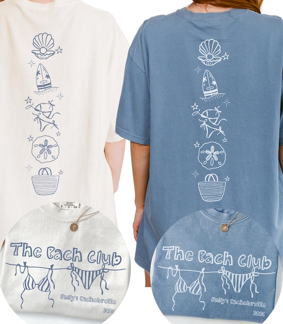 Personalized Coastal Bachelorette Shirt, The Bach Club Bachelorette Tee, Beach Bach Party Shirt, Bride Tribe Beach Trip Shirts
