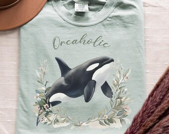 Maglietta divertente con orca, maglietta con balena, maglietta con grafica sulla vita nell'oceano