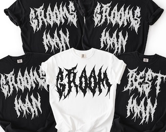 Camiseta de novio emo, camiseta para el día de la boda, regalo gótico para el esposo, regalo de compromiso para él, regalo de boda para el novio, camiseta gráfica de luna de miel