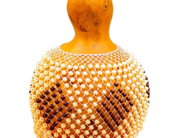 Shekere African Musical Instrument, Beaded Maracas, Percussion Shaker from Nigeria in Assorted Colours