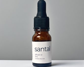 Santal 33 Inspired Diffuser Oil: 10mL Luxury Vegan Home Fragrance, Santal Fragrance Oil