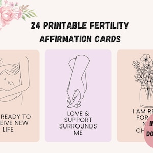 24 Positive Fertility & IVF support Affirmation Cards