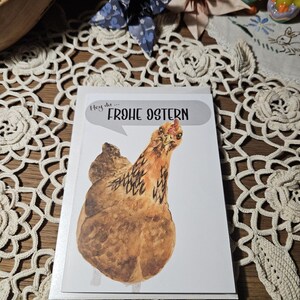 Die sanfte Gwendolyn sendet Ostergrüße. Klappkarte, innen blanko