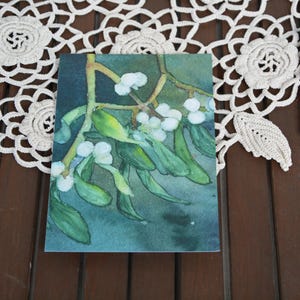 Vischio! - Cartolina, Fiore, Motivi botanici, Cartolina acquerello, Floreale, Illustrazione