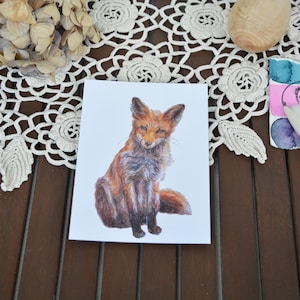 Cunning Fox! - Postcard, fox, forest animals, watercolor postcard, animal card, illustration