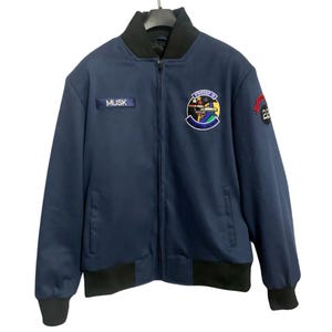 Blue Elon Musk Bomber Jacket, Elon Musk USAFA Jacket