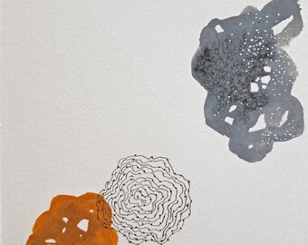 Floating Shapes in Flat Space / Mixed Media Drawing / Daily Drawing January 17, 2018