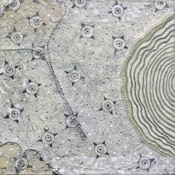 Rings of Memory / Mixed Media on Handmade Paper