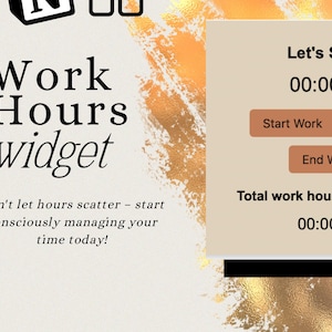 Work Hours Tracker Widget for Notion – Efficient Time Management Tool, Instant Digital Download
