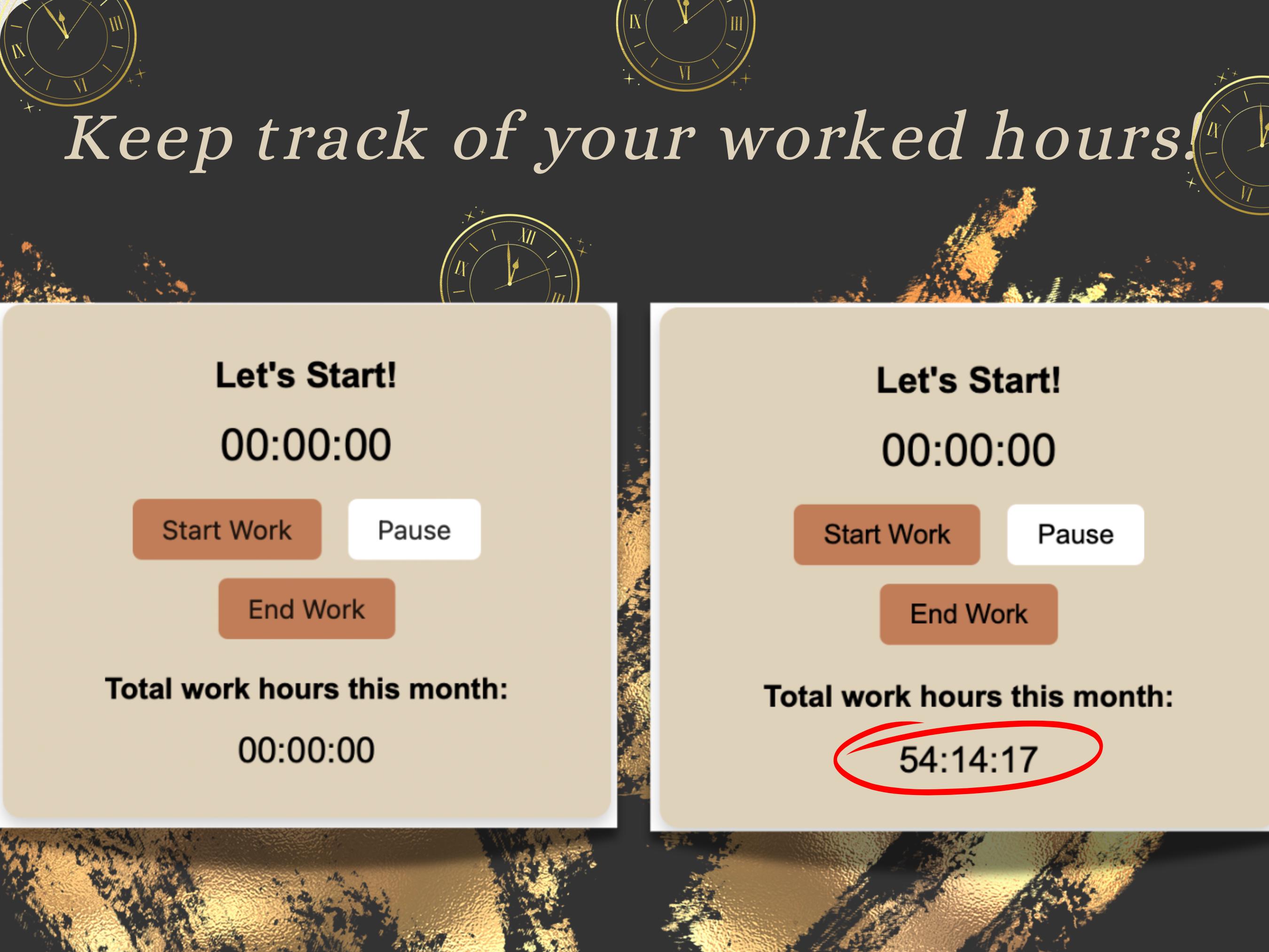 Work Hard Widget Work Hours Tracker Widget for Notion – Efficient Time Management Tool ...