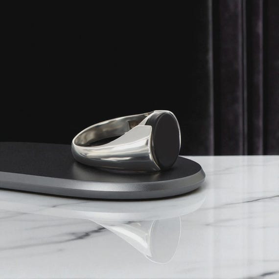 Onyx Stone 925 Sterling Silver Men’s Ring | Handmade Ottoman Style Black Gemstone Ring | Spiritual Protection Jewelry Gift for Him