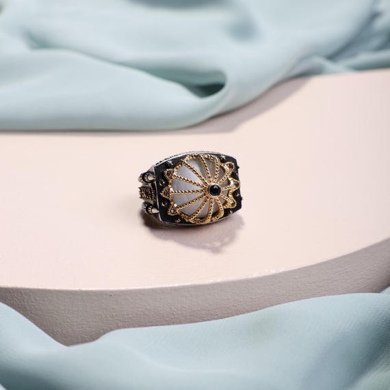 One-of-a-Kind Islamic Ottoman Jewelry - Handcrafted Sterling Silver Men’s Ring with Mosque Motif, Ring Man ,Sultan Ahmed Mosque Model Ring