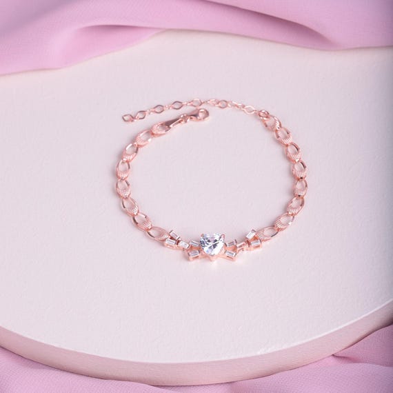 Turkish Inspired Crystal Heart Bracelet - Dazzling Charm Jewelry, 925k Silver, Perfect Gift for Women, Minimalist Jewelry, Bridesmaid Gift