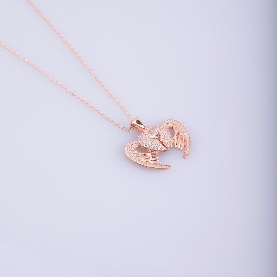925k Sterling Silver Angel Heart Necklace for Women - Romantic Gift Idea