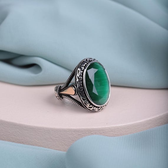 Ottoman-Inspired Sultan's Ring – Multicolor Stone Men's Ring, Ottoman Style Gift for Him, Valentine's Day Jewelry, Timeless Masterpiece