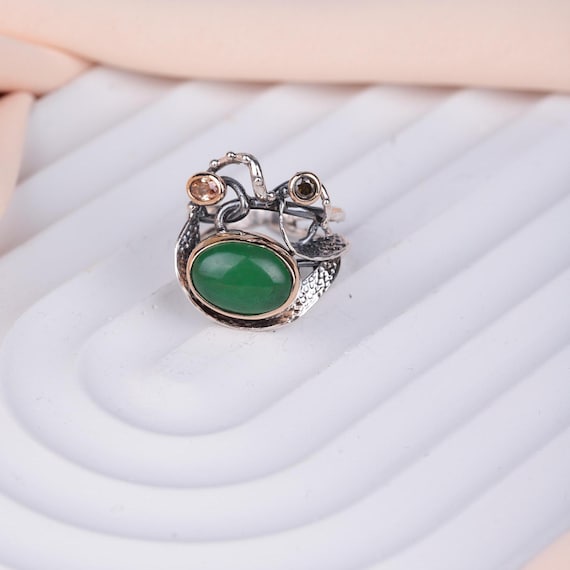 Green Agate & Zircon Women’s Ring –Gold-Plated Ottoman Style Jewelry – Timeless Elegance – Hürrem Sultan Inspired Statement Ring,Sultan Ring