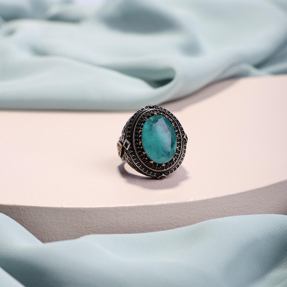 One-of-a-Kind Ottoman Style Sterling Silver Ring with Natural quartz  Stone – Handmade Men’s Ring – Unique Statement Jewelry, Special  ring
