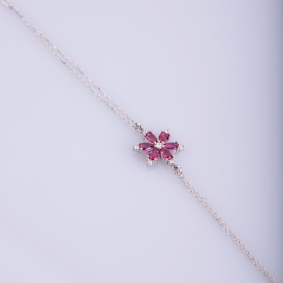 Radiant Bloom – Elegant Turkish Handmade Zircon Bracelet, Women's Day Gift, Gift for Mom, Handcrafted Turkish Jewelry for Her,Women Bracelet