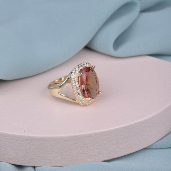 Exquisite Zultanite Ring with Zircon,Ottoman-Inspired Turkish Diaspore Jewelry – Hurrem Sultan Style Gift for Her – Romantic Ring for Lovers