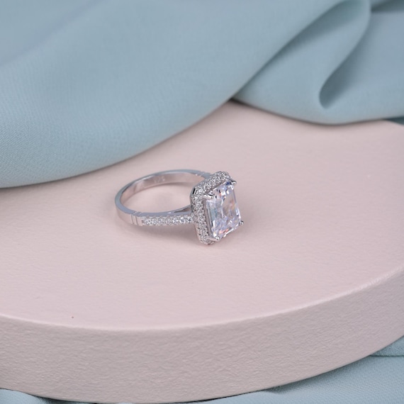 Square Shaped Elegant Baguette Solitaire Ring, Elegant Women’s Ring, Sterling Silver,Valentine's Day, Gift For Love,Wedding ring, Mother Day