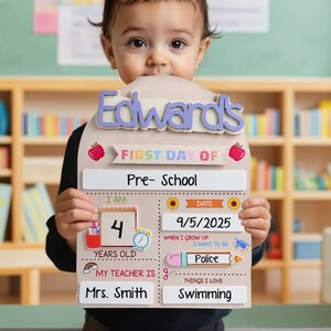 Customized First And Last Day School Sign, Back to School Sign, Kindergarten 1st Day of School Sign, First Day School Wooden School Board