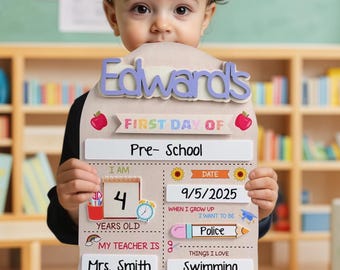 Kundenspezifisches erste und letzte Tag Schulzeichen, zurück zu Schulzeichen, Kindergarten 1. Schultag Zeichen, hölzerne Schulbrett des ersten Tages Schule