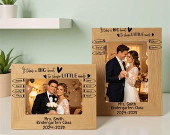 Family Picture Frame, Custom Engraved Solid Walnut Wood Personalized Picture Frame, 4x6 5x7 8x10 Wedding Photo Gift, Grandma Photo Frame